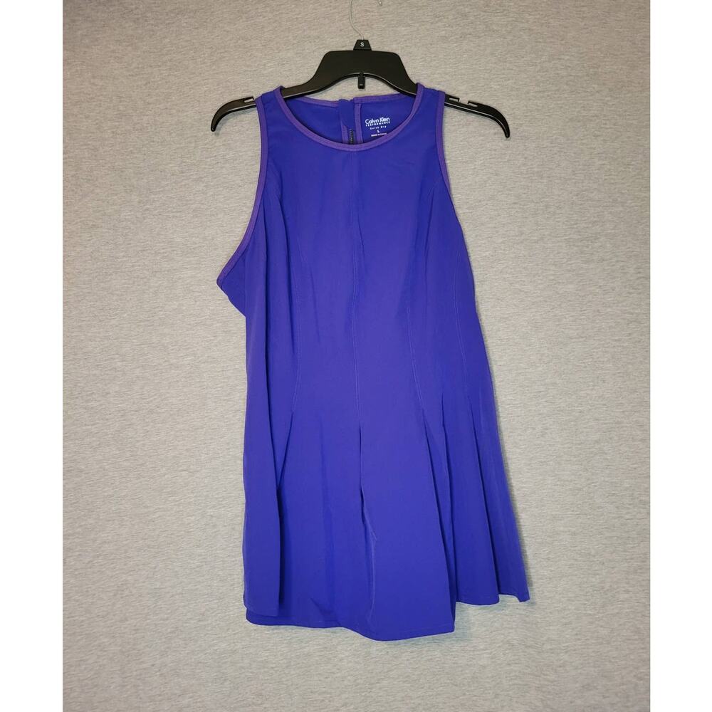 NWT Women's Calvin Klein Performance Quick Dry Purple Blue Tennis Dress L